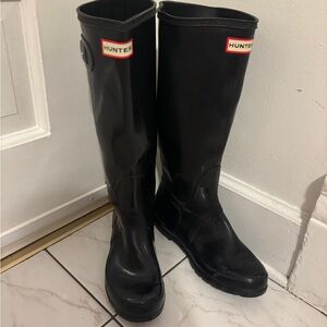 Hunter Black Tall Rain Boots